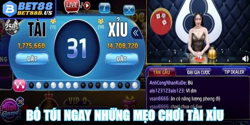 Tài Xỉu Bet88 - Sân Chơi Giải Trí Đỉnh Cao Cho Người Mới Bỏ túi ngay những mẹo chơi tài xỉu thông minh
