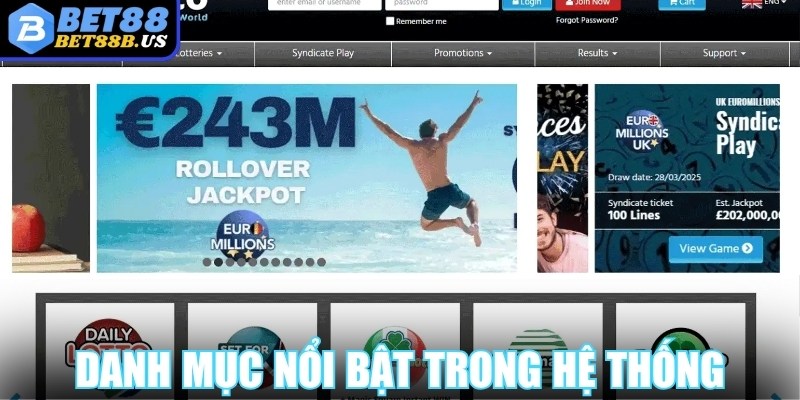 Danh mục nổi bật trong hệ thống cá cược tại nhà cái uy tín