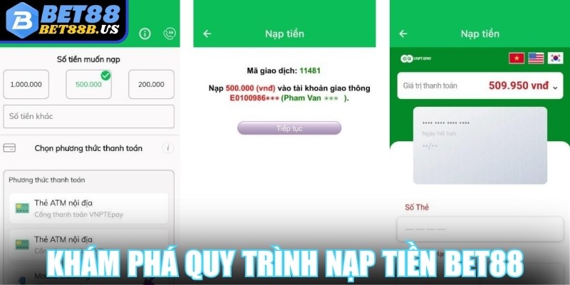 Nạp tiền Bet88 Khám phá quy trình nạp tiền Bet88 cụ thể