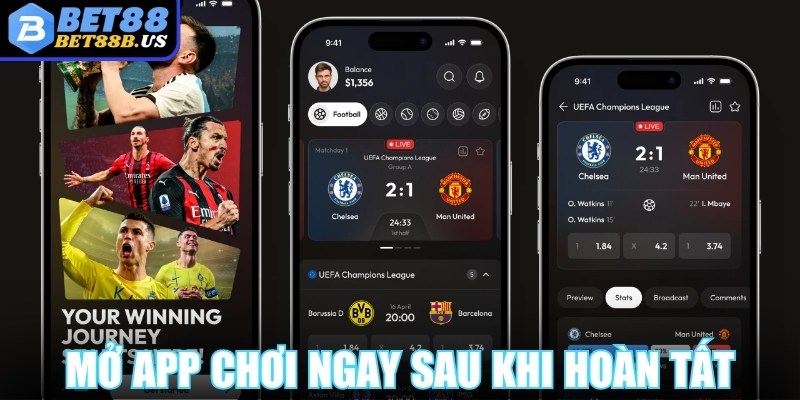 Tải APP Bet88 Mở app chơi ngay sau khi hoàn tất cài đặt