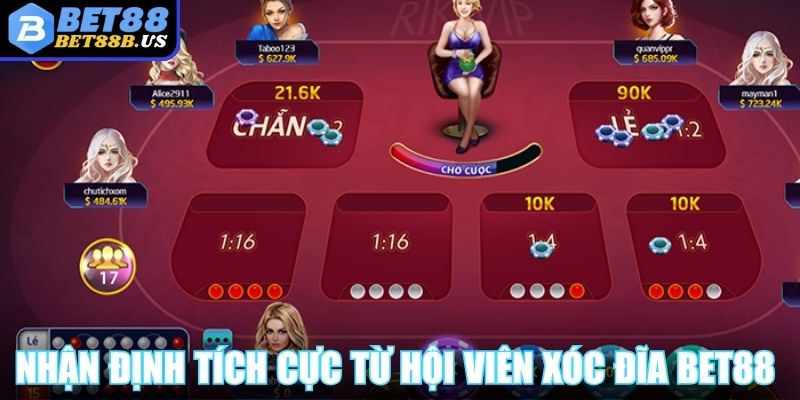 Game Xóc Đĩa Đổi Thưởng BET88 Với Lợi Nhuận Cực Cao Nhận định tích cực từ hội viên xóc đĩa BET88