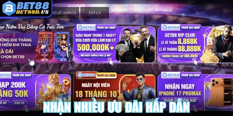 Khuyến mại Bet88 Nhận nhiều ưu đãi hấp dẫn, tăng vốn cược nhanh chóng